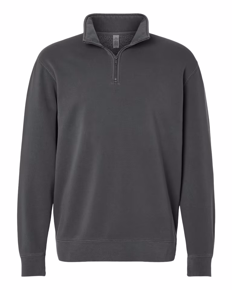 Unisex Pigment-Dyed Quarter-Zip Pullover — Pigment Black
