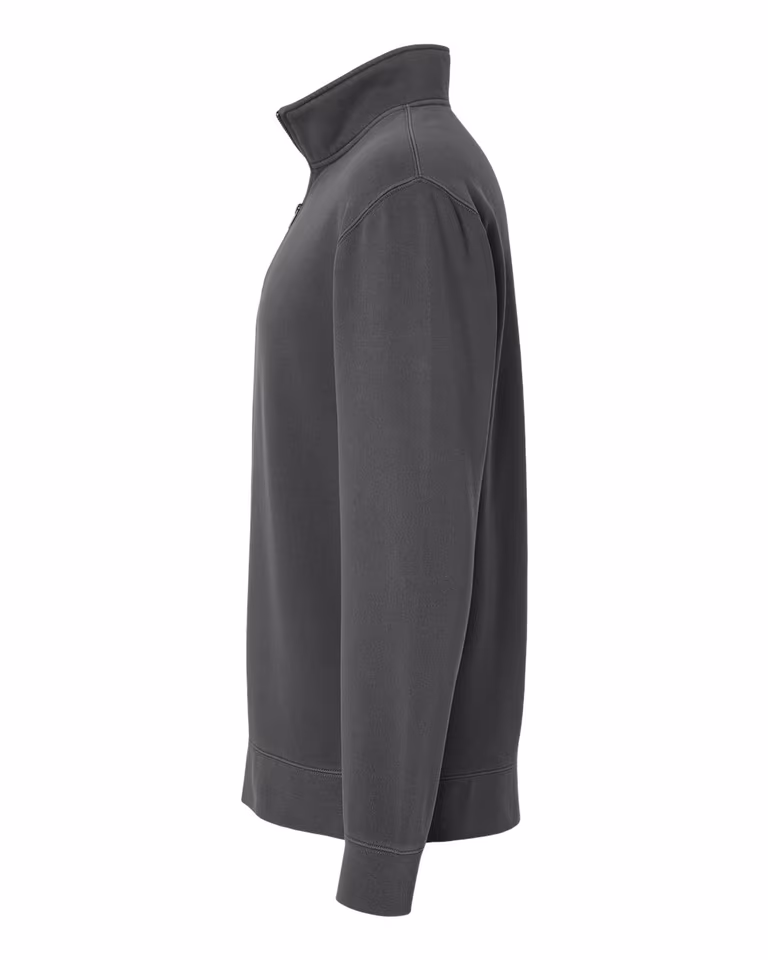 Unisex Pigment-Dyed Quarter-Zip Pullover — Pigment Black