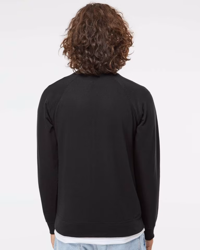 Unisex Icon Lightweight Loopback Terry Crewneck Sweatshirt — Black