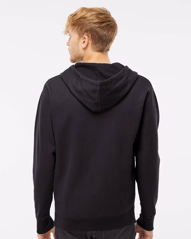 Unisex Midweight Full-Zip Hooded Sweatshirt — Black