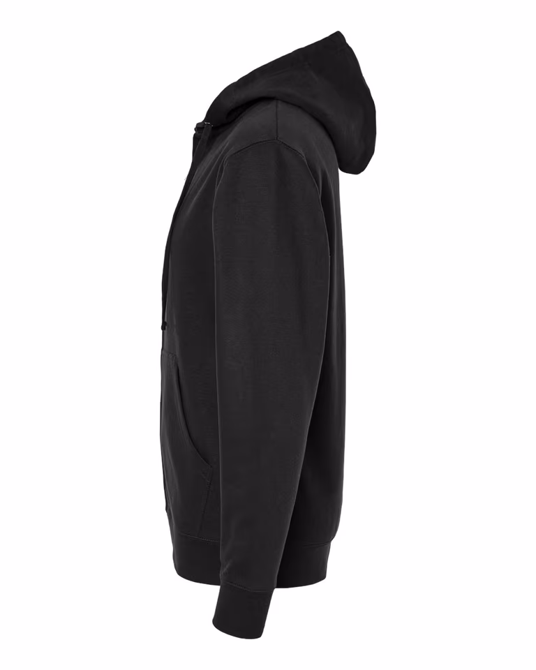 Unisex Midweight Full-Zip Hooded Sweatshirt — Black