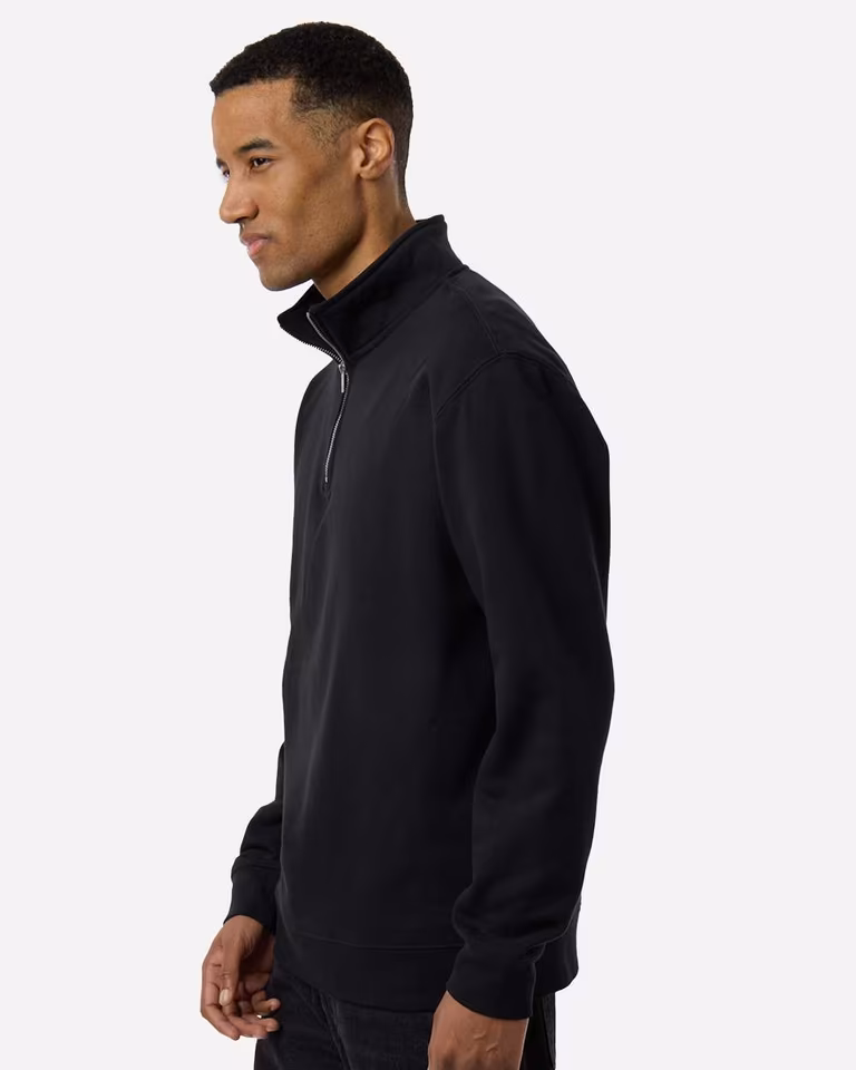 Unisex Midweight Quarter-Zip Pullover — Black