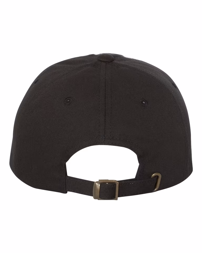 Unisex Low-Profile Cotton Twill Dad Cap in Black — back