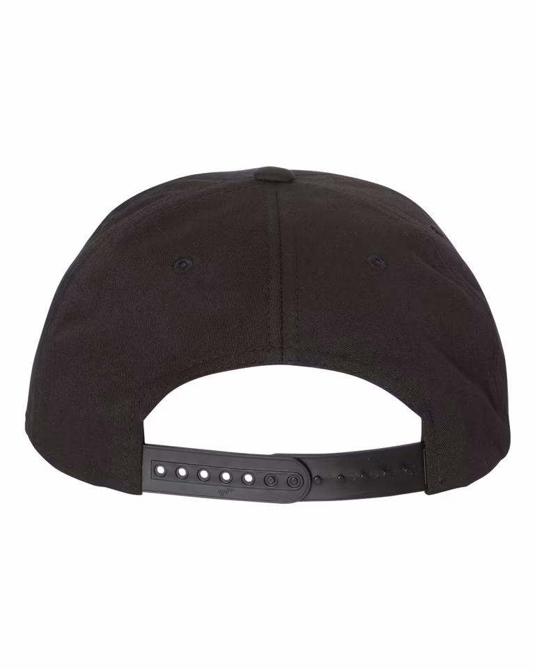 Unisex Unstructured 5-Panel Snapback Cap in Black — back
