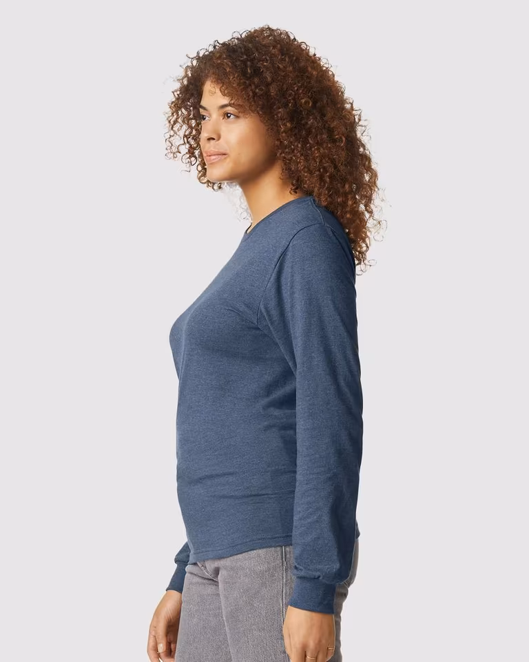 Unisex Softstyle® CVC Long Sleeve T-Shirt — Navy Mist
