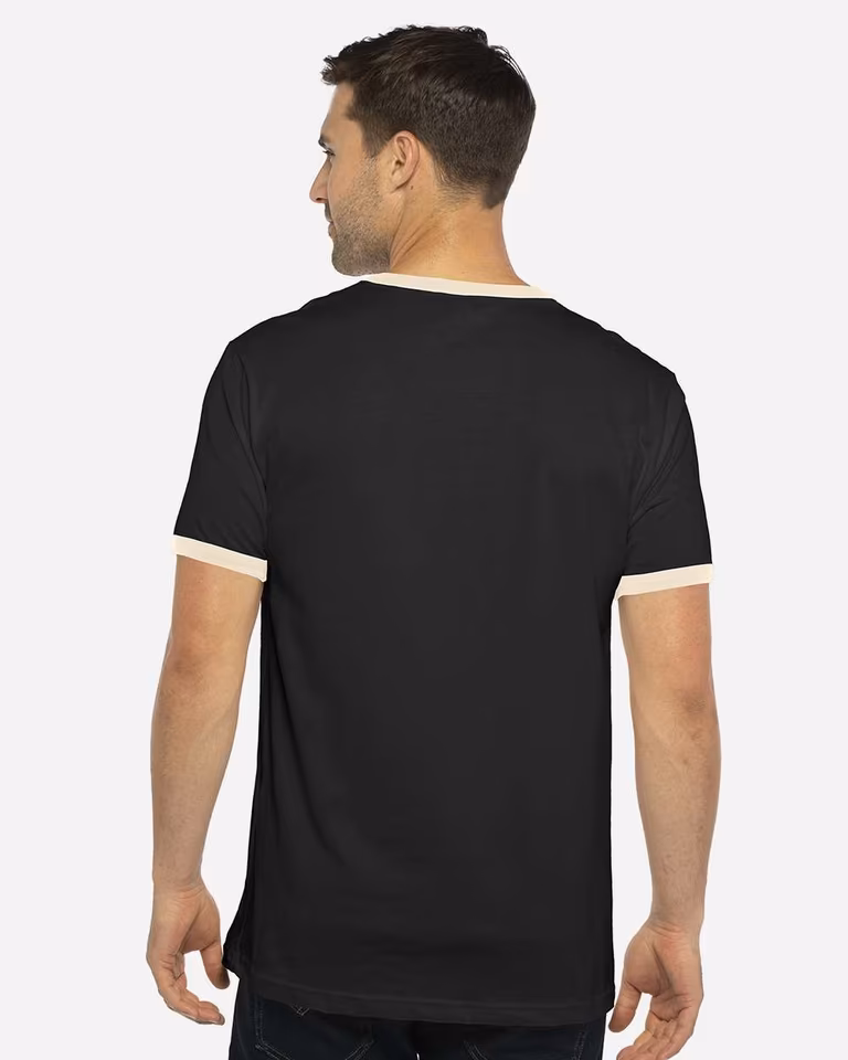 Unisex Cotton Ringer T-Shirt — Black / Natural