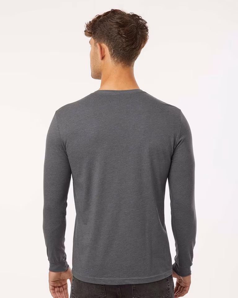 Unisex CVC Long Sleeve T-Shirt — Heather Heavy Metal