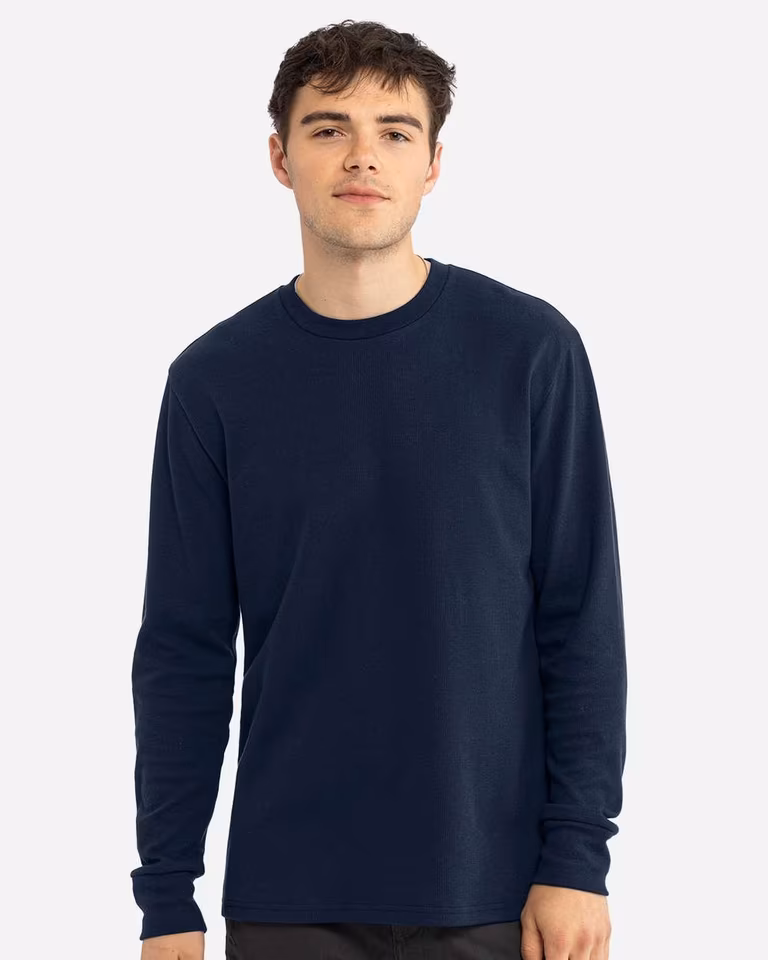 Unisex Ideal Thermal Long Sleeve T-Shirt — Midnight Navy