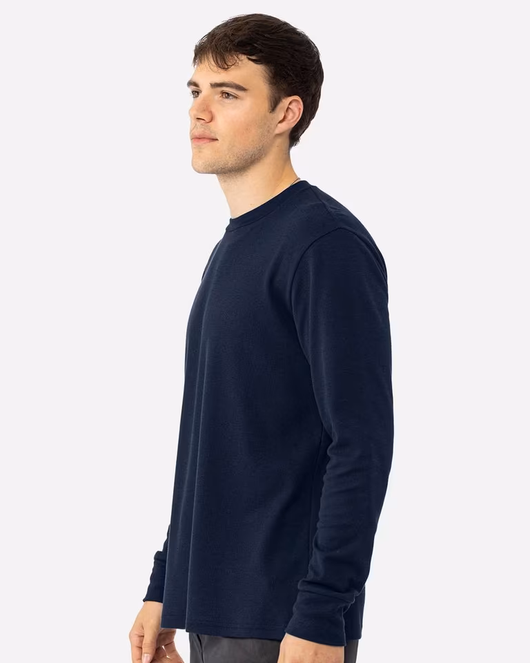Unisex Ideal Thermal Long Sleeve T-Shirt — Midnight Navy
