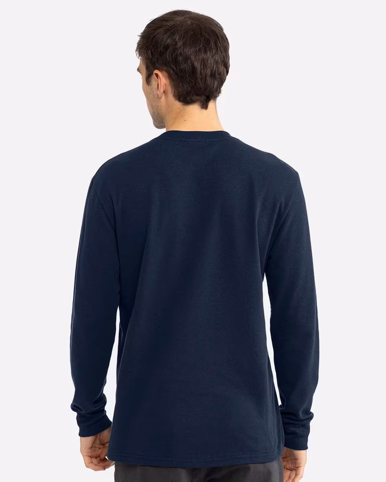 Unisex Ideal Thermal Long Sleeve T-Shirt — Midnight Navy