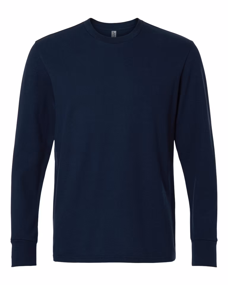Unisex Ideal Thermal Long Sleeve T-Shirt — Midnight Navy
