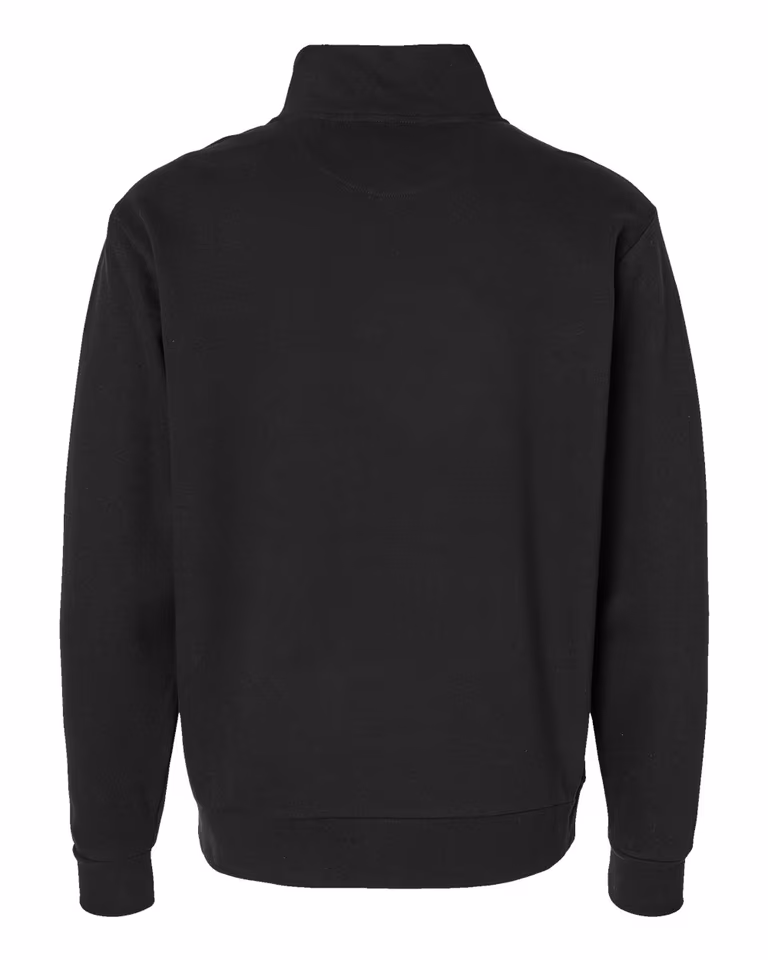 Unisex Fleece Quarter-Zip Pullover — Black