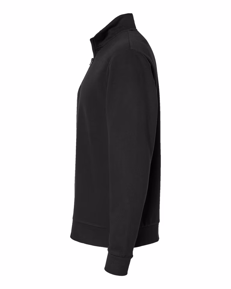 Unisex Fleece Quarter-Zip Pullover — Black