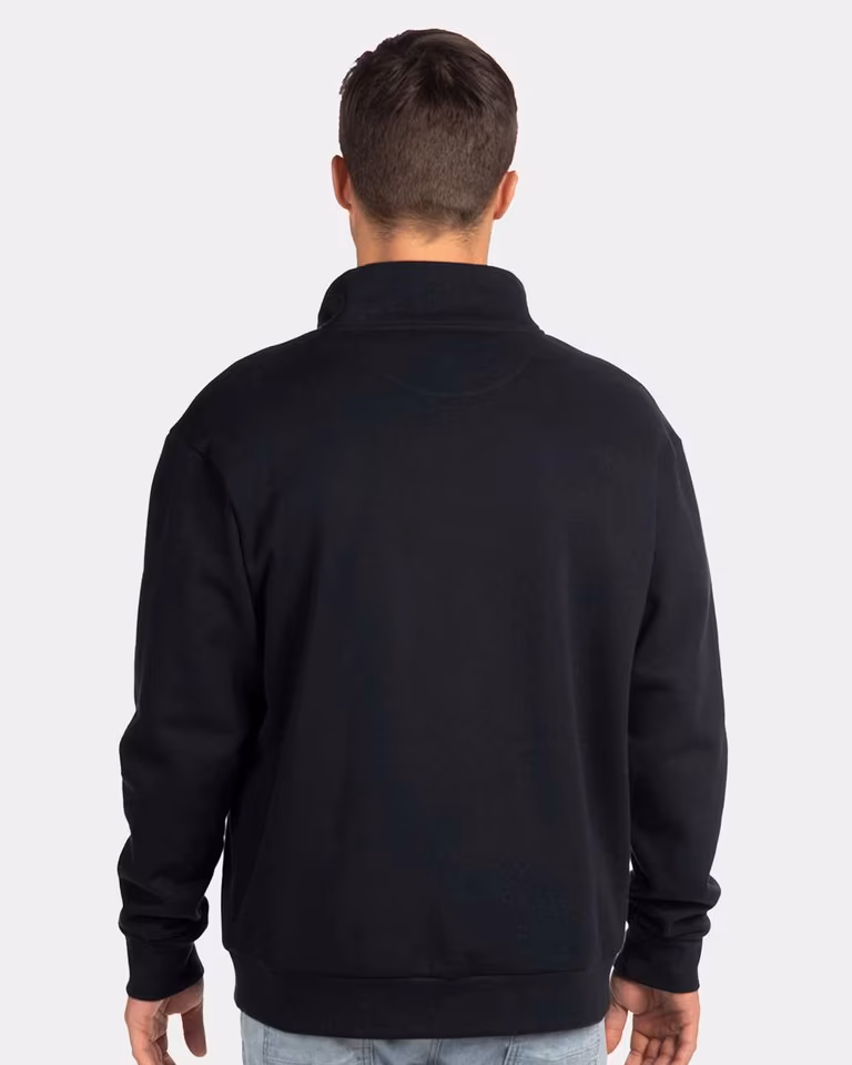 Unisex Fleece Quarter-Zip Pullover — Black