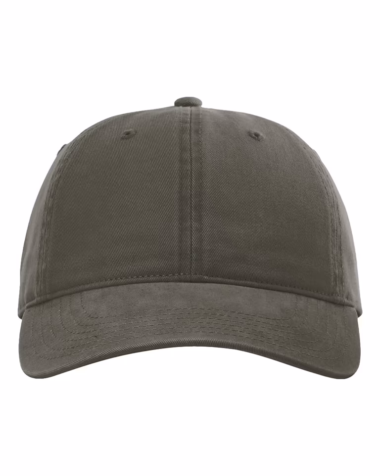 Peach Twill Dad Hat — Army Green
