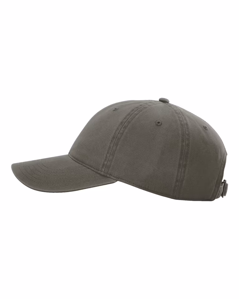 Peach Twill Dad Hat — Army Green