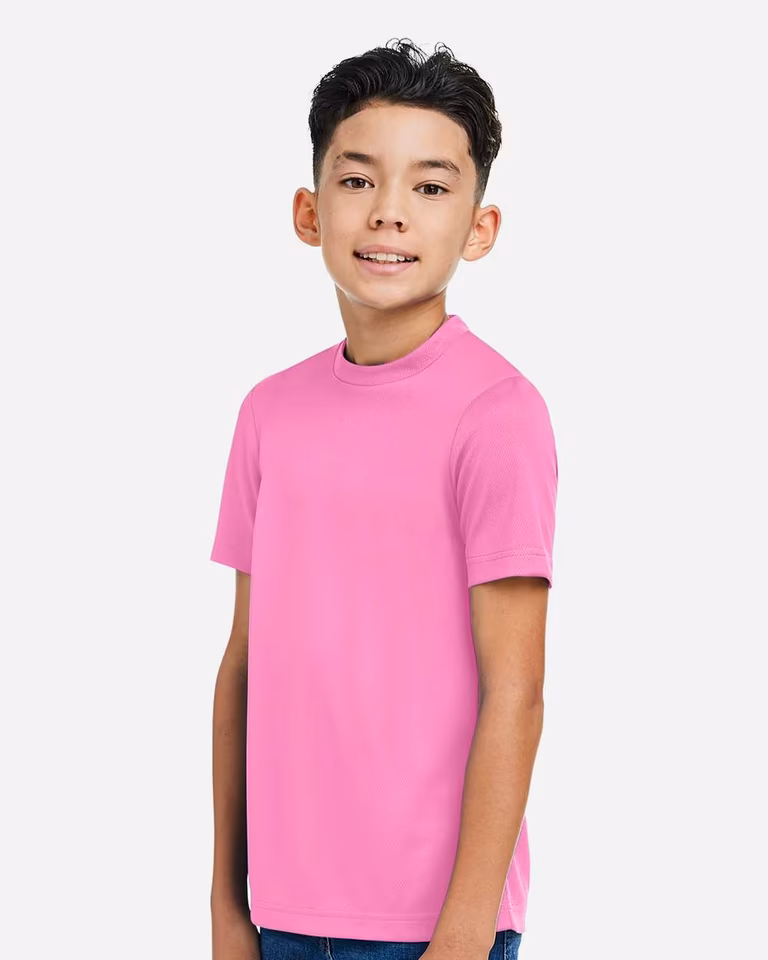 Youth Zone Performance Mesh T-Shirt — Sport Charity Pink