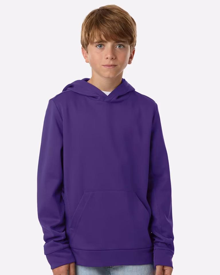 Youth Squad Hooded Tech Fleece Pullover — Sport Purple