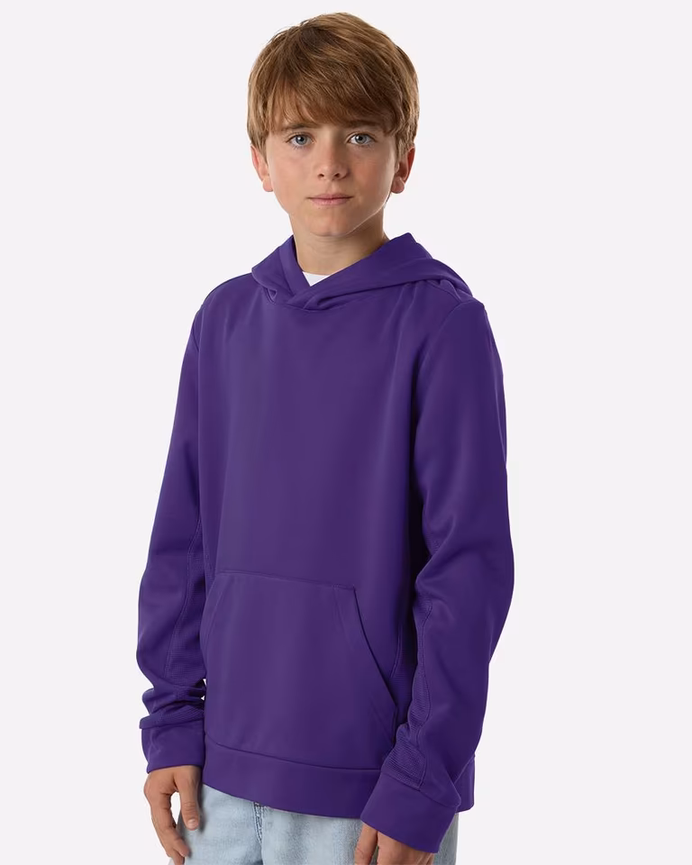 Youth Squad Hooded Tech Fleece Pullover — Sport Purple