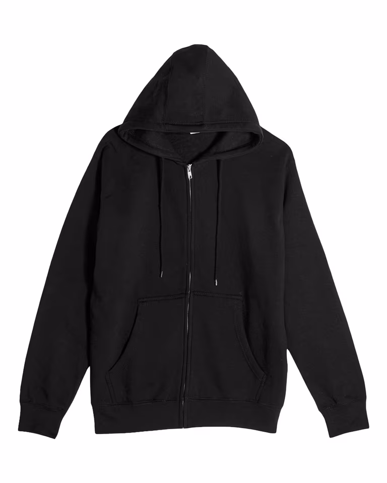 Unisex Premium Full-Zip Hoodie Sweatshirt — Black