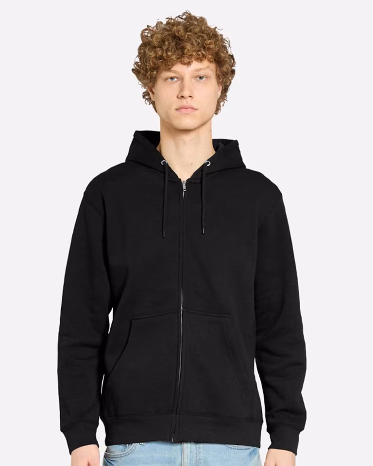 Unisex Premium Full-Zip Hoodie Sweatshirt — Black