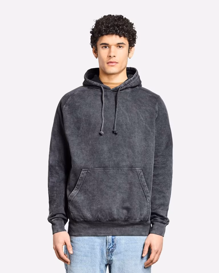 Unisex Vintage Raglan Hoodie Sweatshirt — Vintage Black