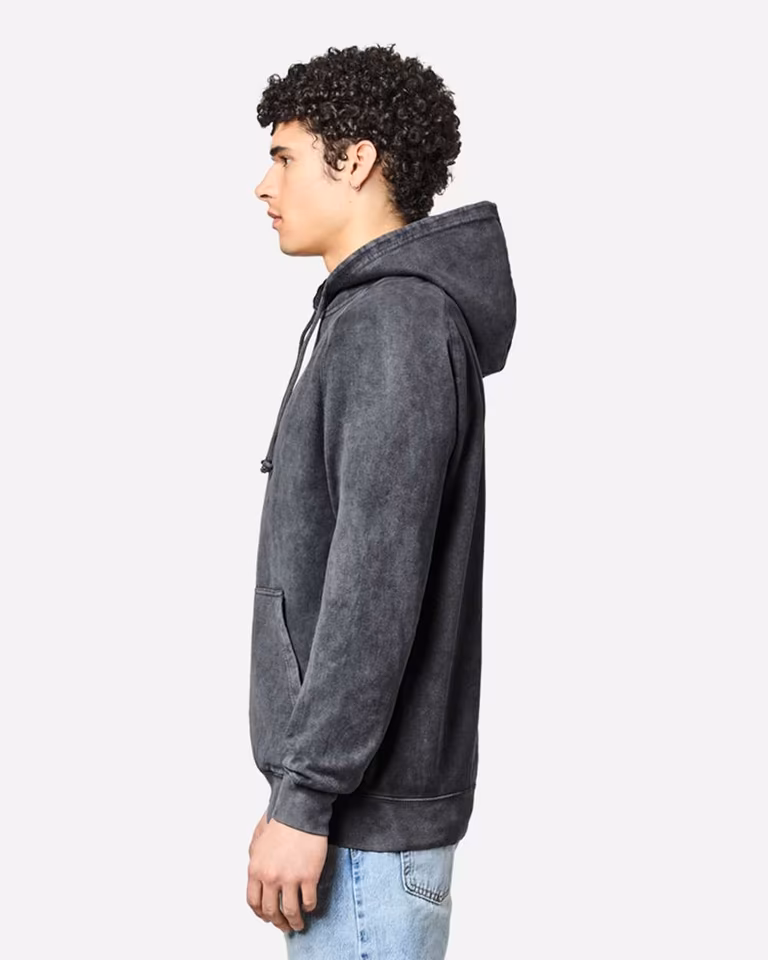 Unisex Vintage Raglan Hoodie Sweatshirt — Vintage Black