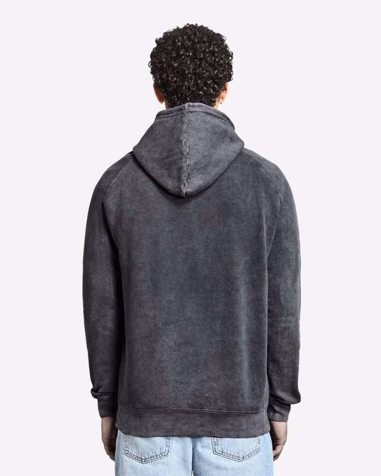 Unisex Vintage Raglan Hoodie Sweatshirt — Vintage Black