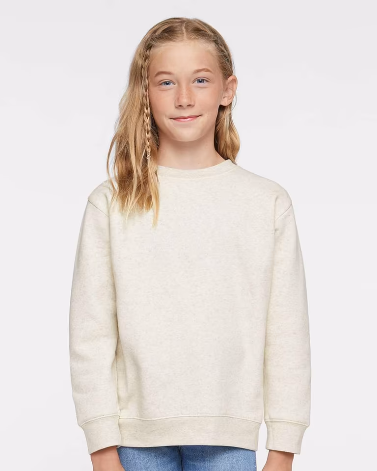 Youth Crewneck Sweatshirt — Natural Heather