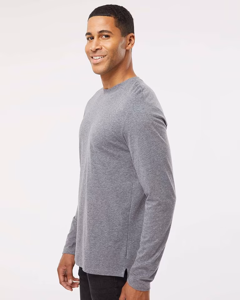 Unisex Fine Jersey Long Sleeve Tee — Granite Heather