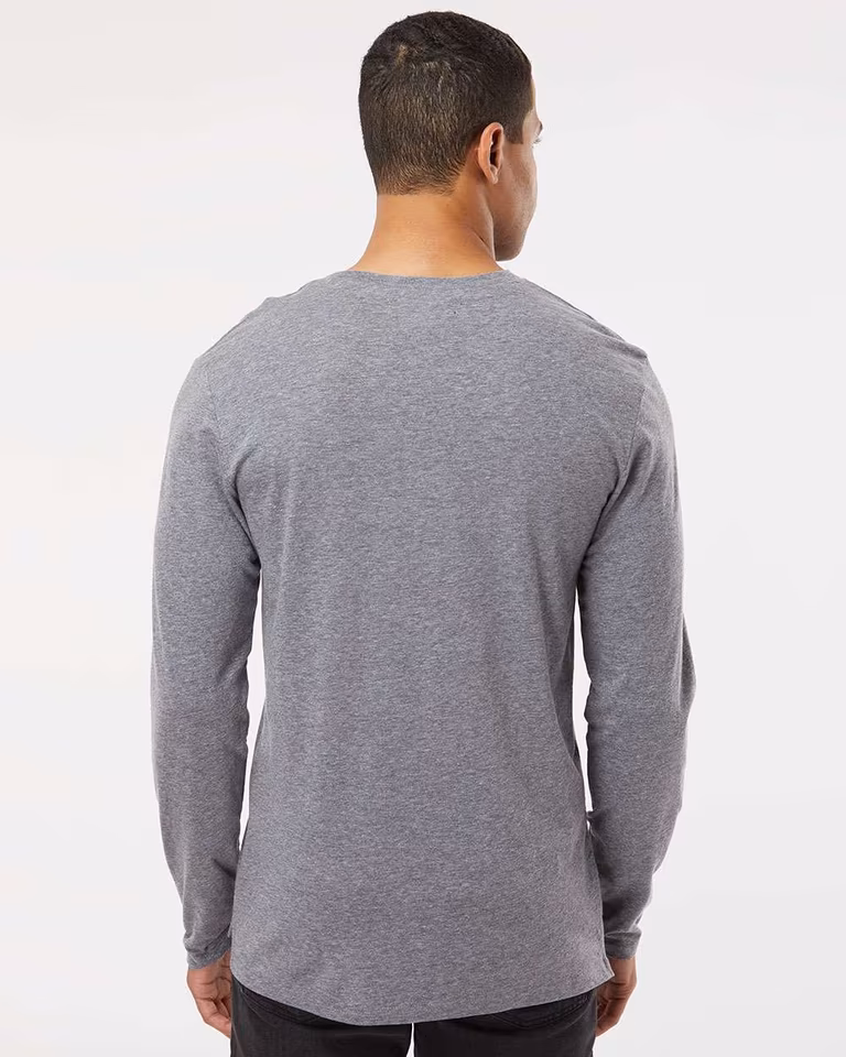 Unisex Fine Jersey Long Sleeve Tee — Granite Heather