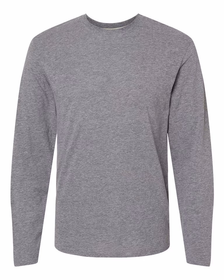 Unisex Fine Jersey Long Sleeve Tee — Granite Heather