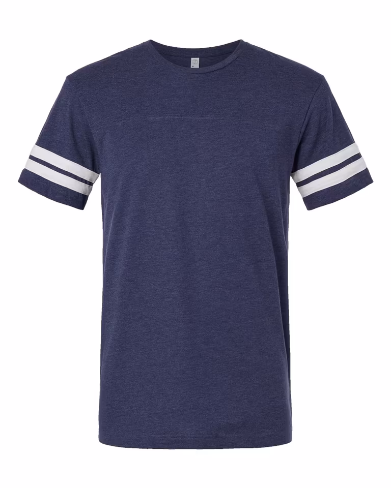 Unisex Football Fine Jersey Tee — Vintage True Navy/ Blended White