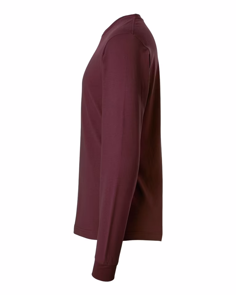 Unisex Fine Jersey Long Sleeve T-Shirt — Burgundy