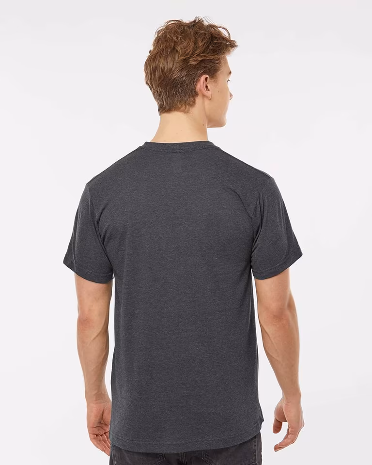 Men's Poly-Rich V-Neck T-Shirt — Heather Charcoal