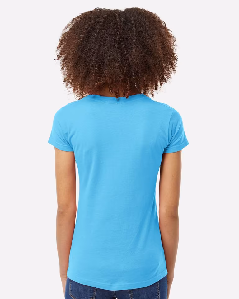 Women's Fine Jersey V-Neck T-Shirt — Aqua