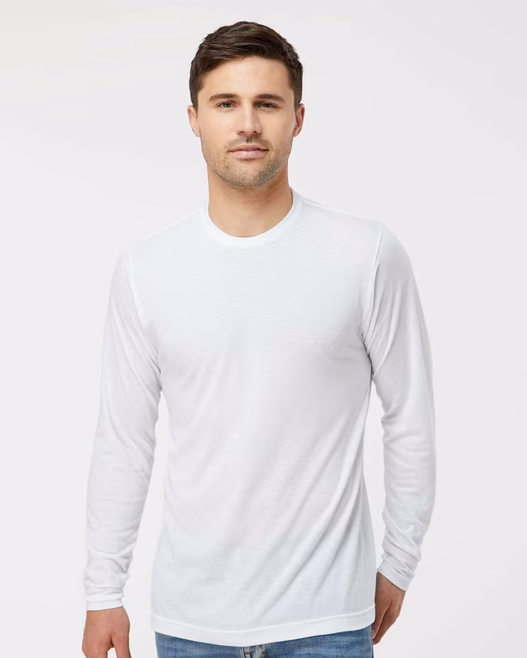 Unisex Poly-Rich Long Sleeve T-Shirt — White