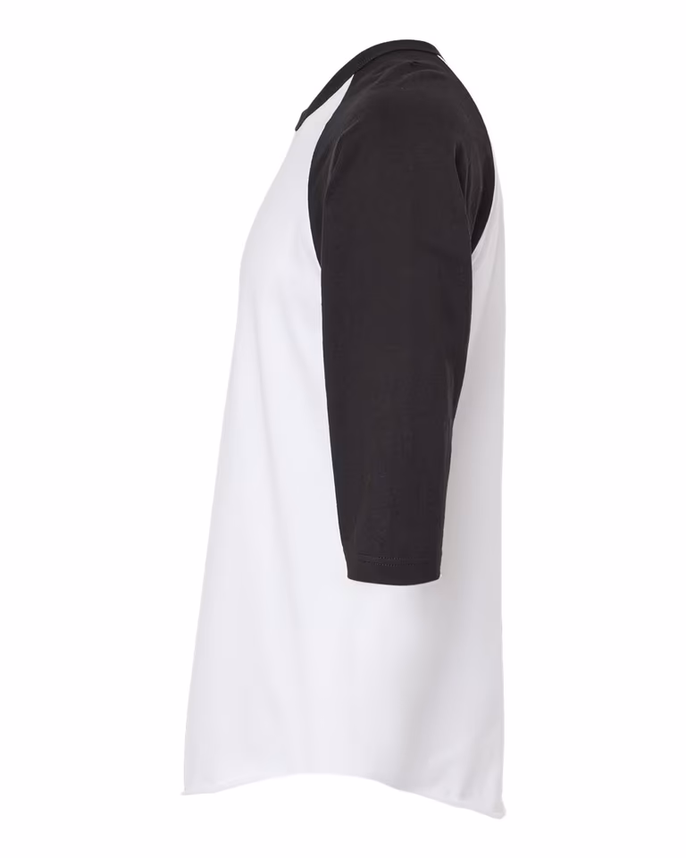 Unisex Fine Jersey Raglan T-Shirt — White / Black