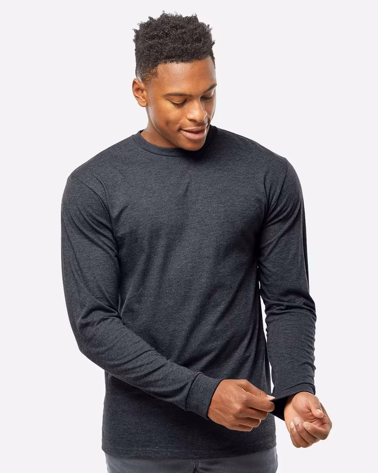 Unisex Heavyweight Jersey Long Sleeve T-Shirt — Heather Graphite