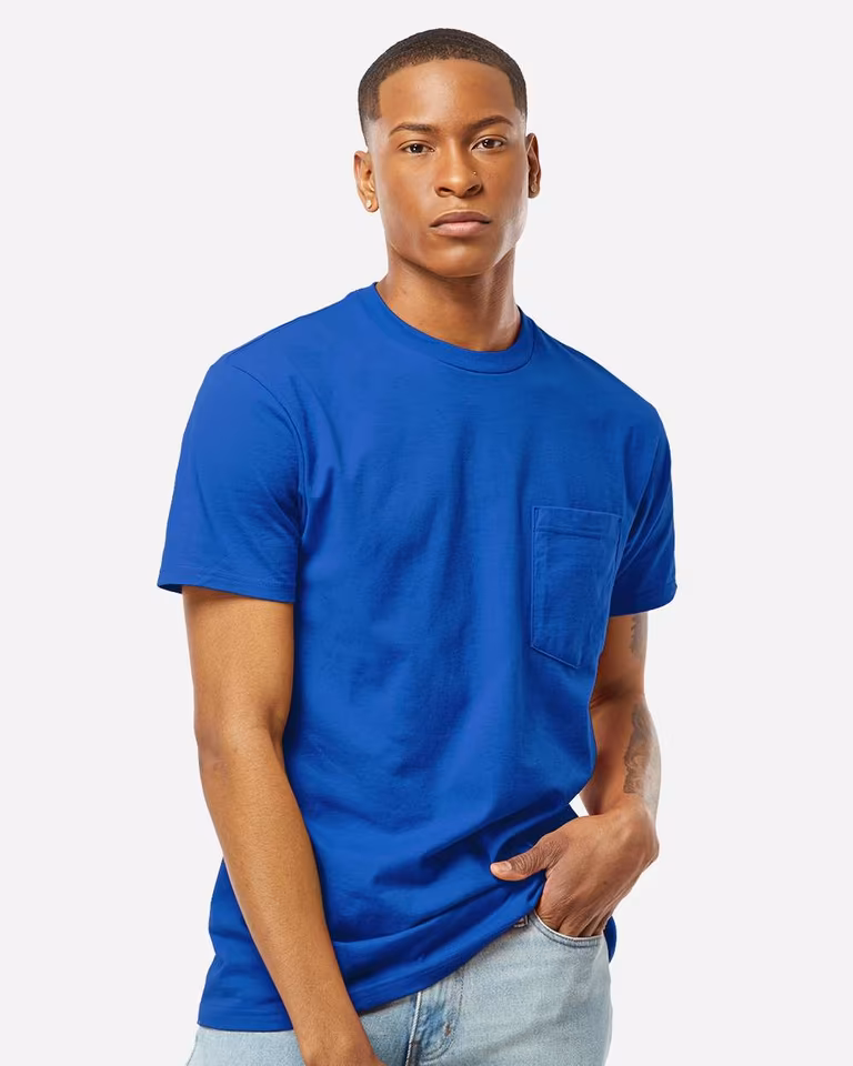Unisex Heavyweight Jersey Pocket T-Shirt — Royal