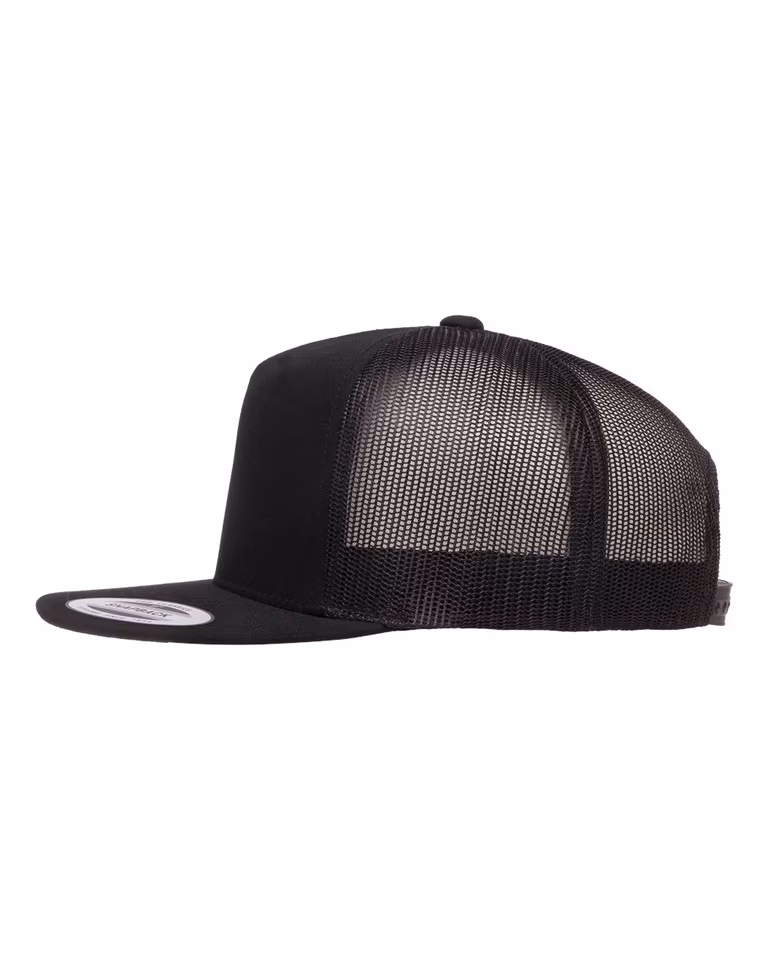 Classic Five-Panel Trucker Cap — Black