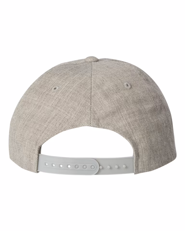 Premium Five-Panel Snapback Cap — Heather Grey