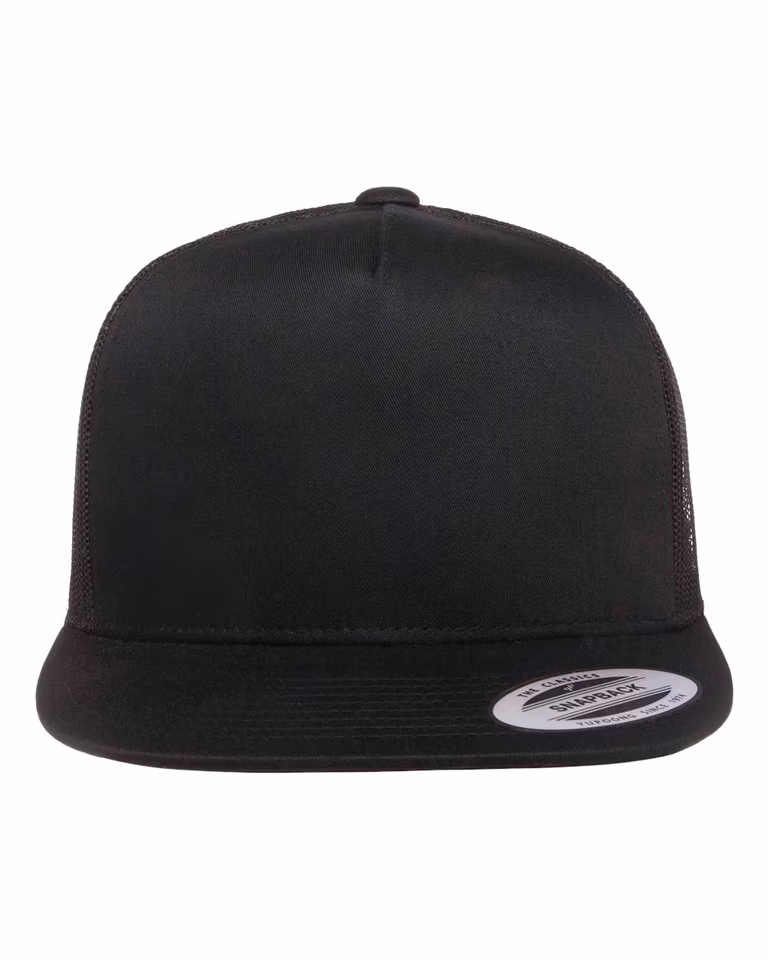 Classic Five-Panel Trucker Cap — Black