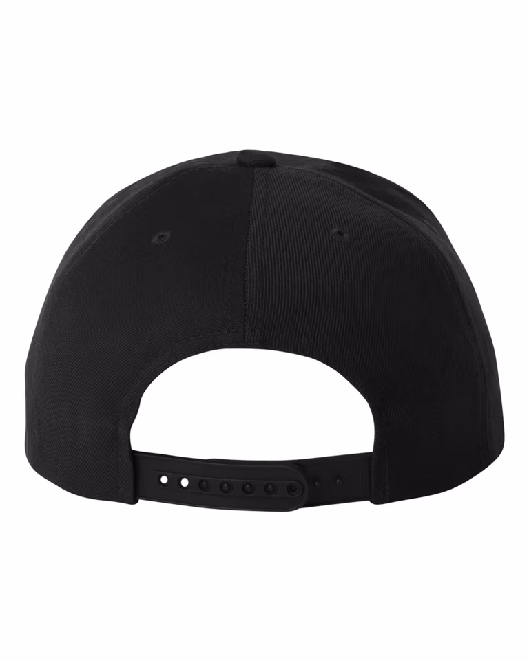 Premium Flat Bill Snapback Cap — Black