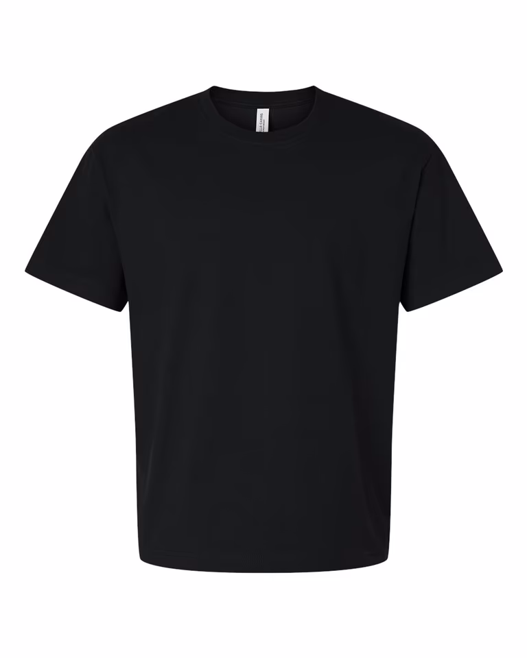 Unisex 7.5 oz Heavyweight Tee in Black — front