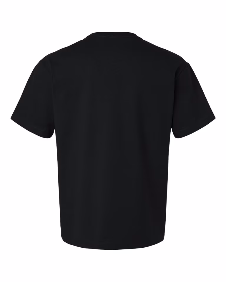 Unisex 7.5 oz Heavyweight Tee in Black — back