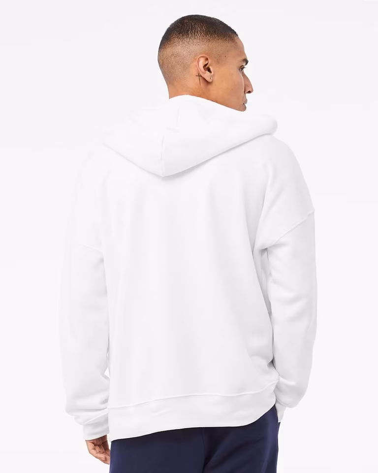 Unisex Sponge Fleece DTM Full-Zip Hoodie Sweatshirt — White