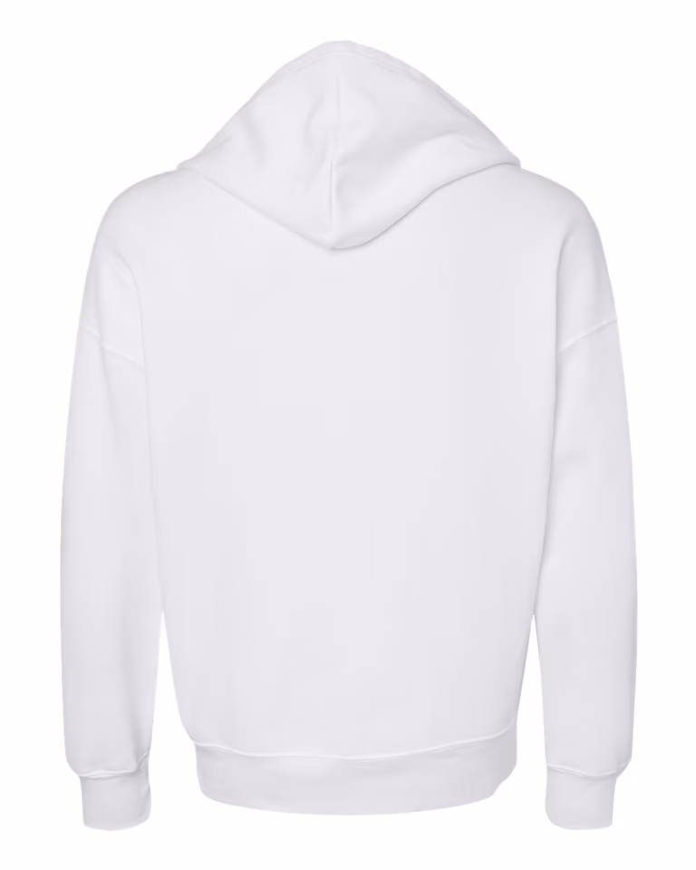 Unisex Sponge Fleece DTM Full-Zip Hoodie Sweatshirt — White