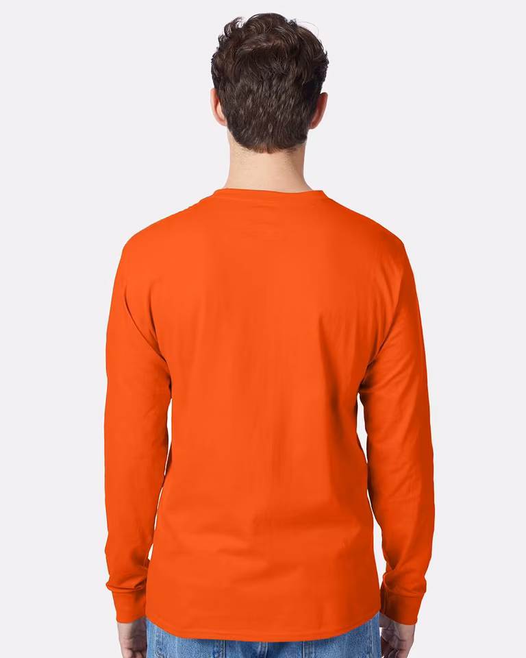 Unisex Authentic Long Sleeve Pocket T-Shirt — Orange