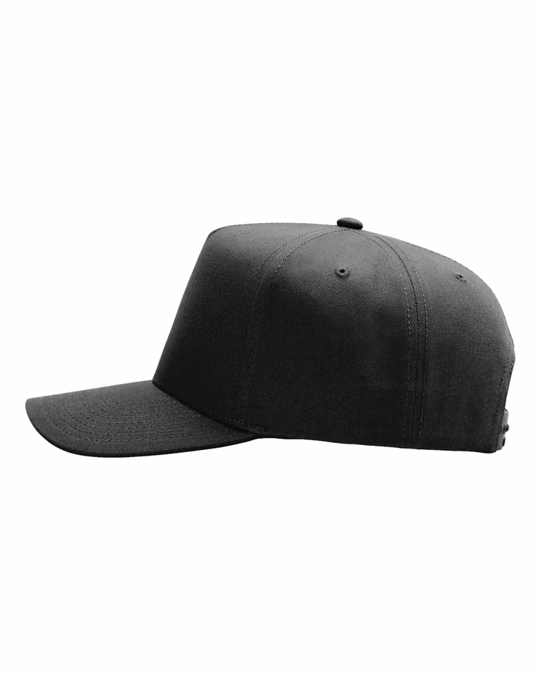 Full Fabric Five-Panel Champ Cap — Black